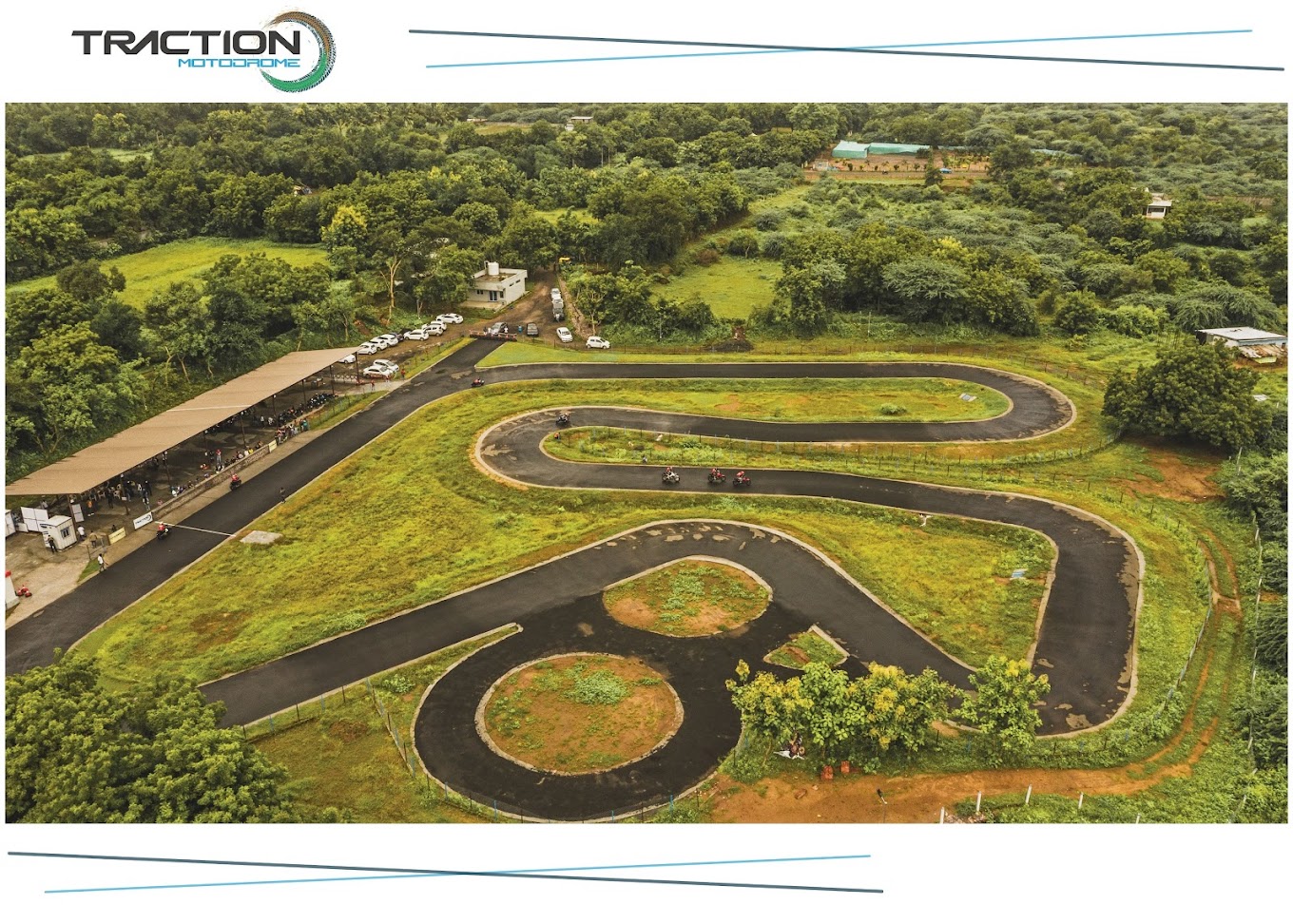Aerial view of Traction Motodrome circuit layout